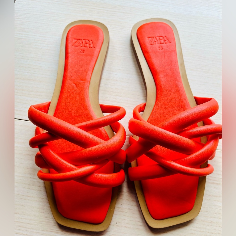 Zara orange mules 38